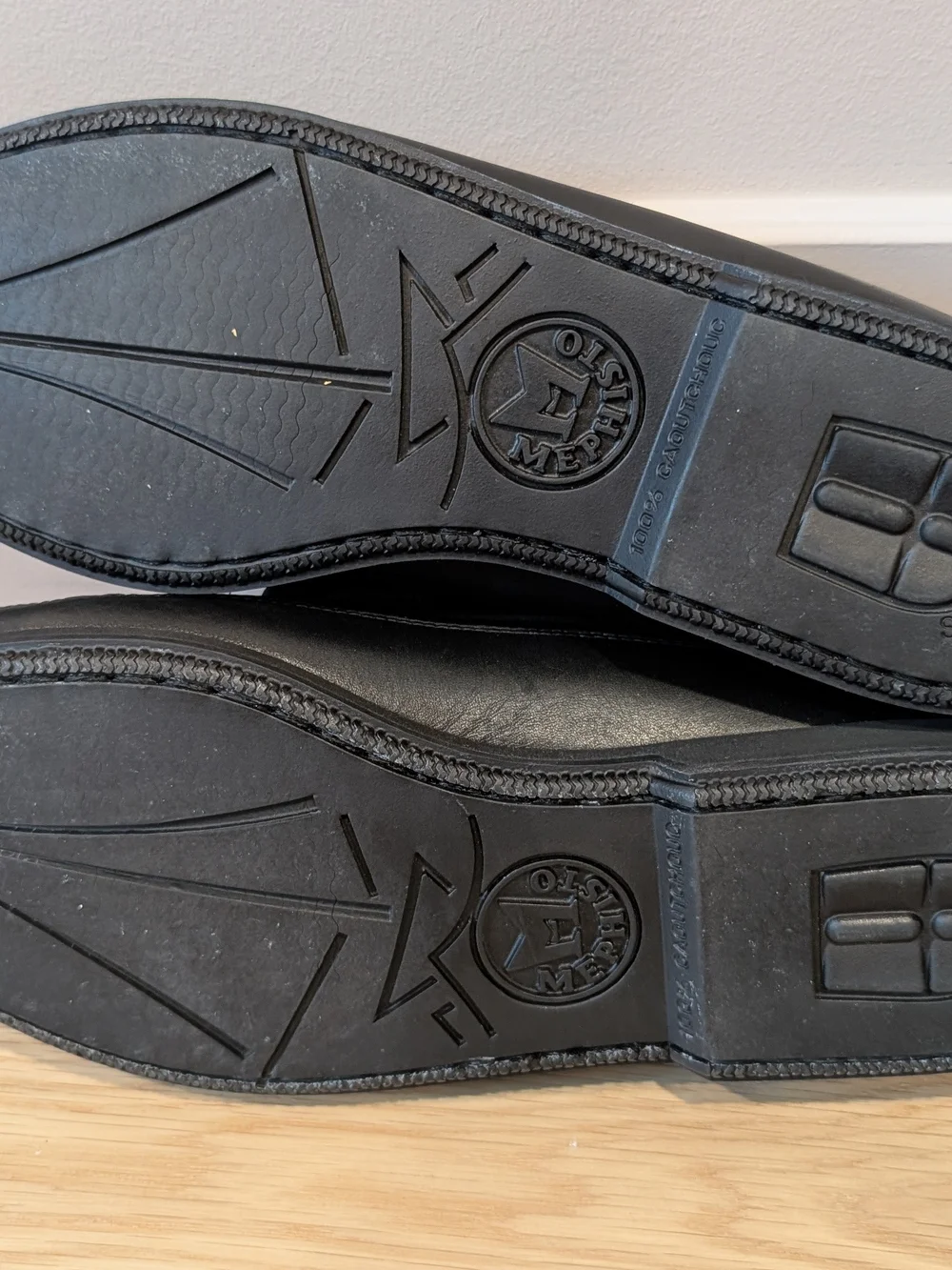 Mephisto Black Leather Penny Loafers
